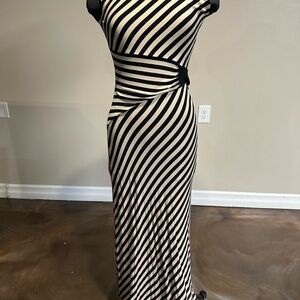ECI Black and Cream Striped Maxi Dress